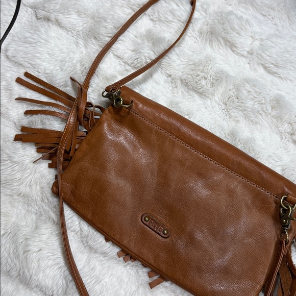 Brown Fringe Leather Crossbody Bag - Picture 4 of 9